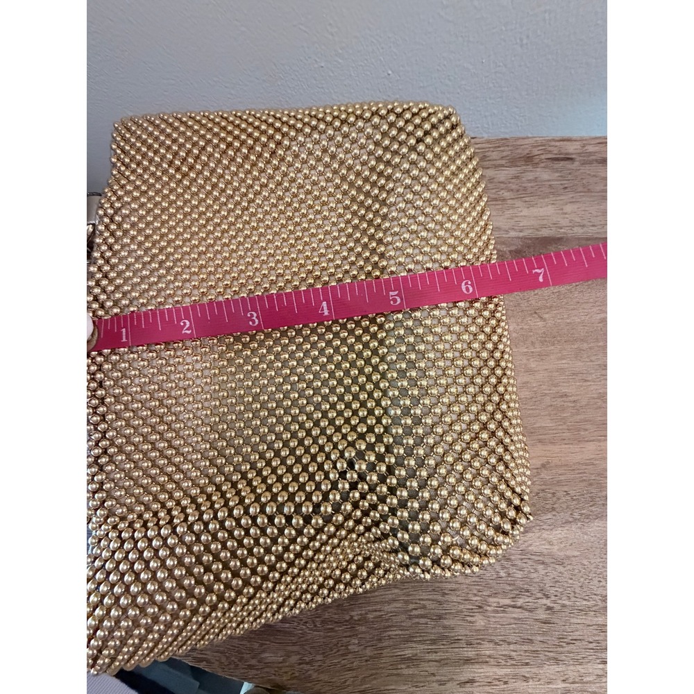 Vintage Bags by Marlo Gold Metal Mesh Evening Bag Metallic Shoulder Purse Retro - Picture 15 of 15